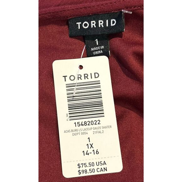 Torrid red skater dress size 1 - Picture 3 of 3